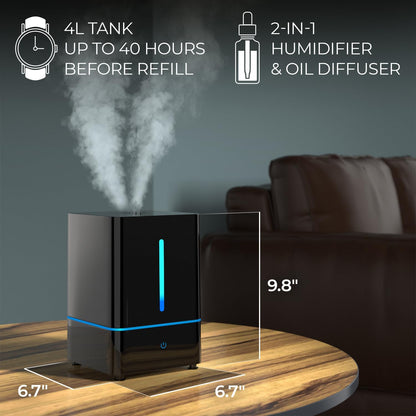 Everlasting Comfort 2.5L Kids Humidifiers for Bedroom - Easy to Clean 24HR Runtime No-Filter Quiet Kids & Baby Humidifier for Nursery, Home, Plants, Allergies, Dry Skin, Congestion, Indoor