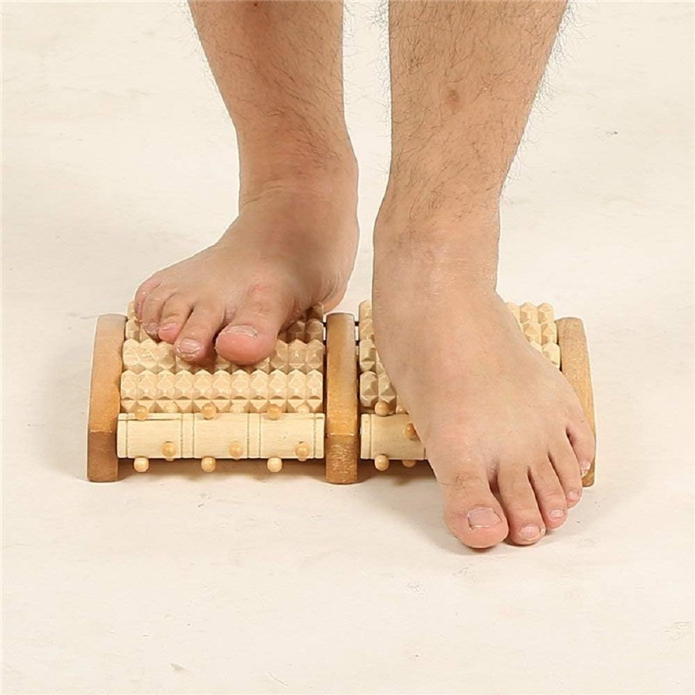 Wooden Foot Massager Roller-Heal Foot Spur Arch Pain, Stress Relieve Plantar Fasciitis, Healthy Relax Wooden Tool Care Massage