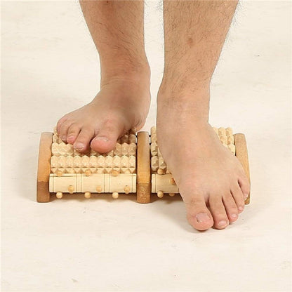 Wooden Foot Massager Roller-Heal Foot Spur Arch Pain, Stress Relieve Plantar Fasciitis, Healthy Relax Wooden Tool Care Massage