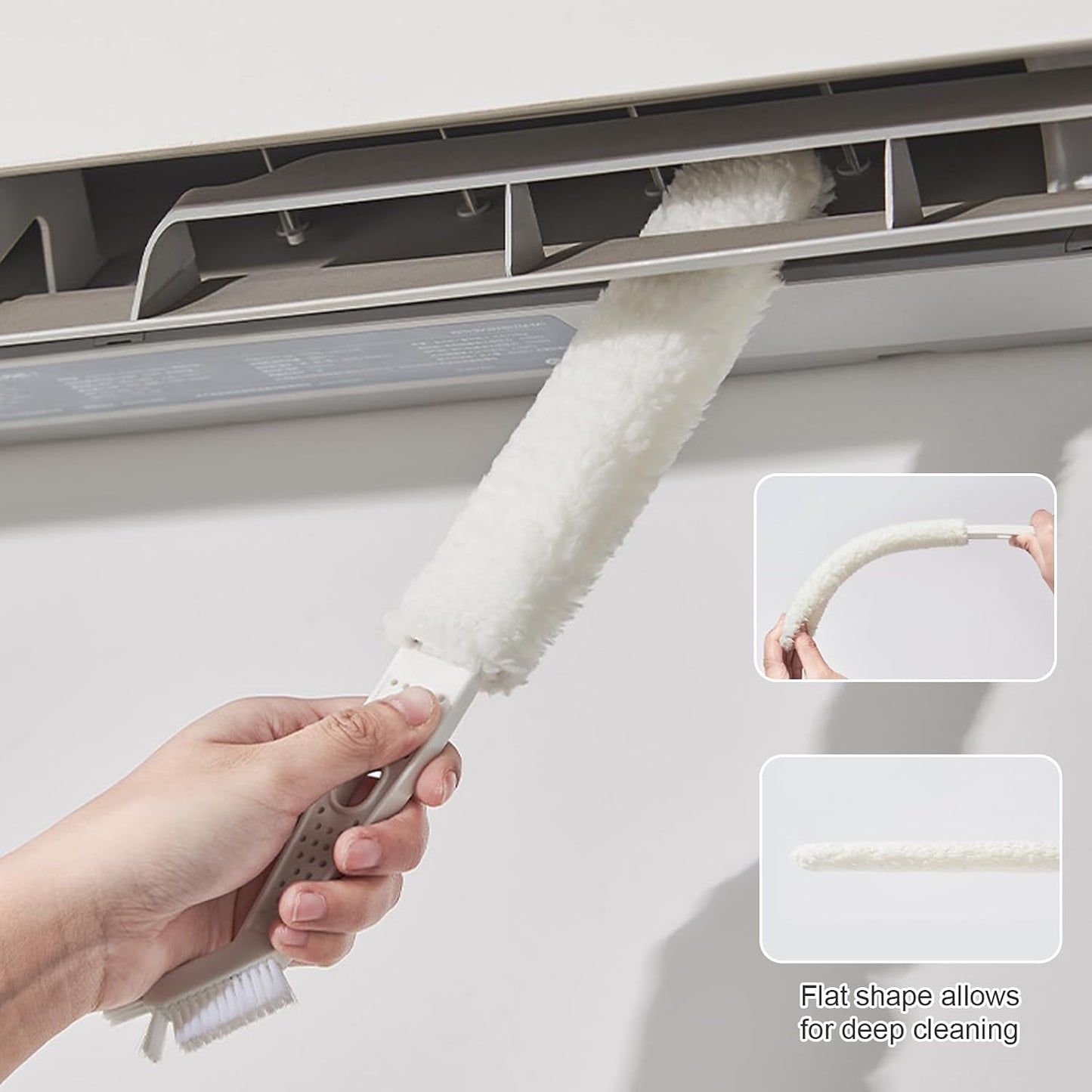 2 Pack Mini Split Cleaning Kit,Air Conditioner Cleaner Set,Under Appliance Cleaning Tool，with 2 Reusable and Washable Microfiber Cloths,for Air Conditioning, Home Appliance