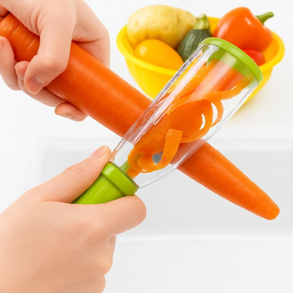 Nature+ Vegetable Peeler Fruit Peeler with Container, Stainless Steel Blade, Non-Slip Handle, Kitchen Kiwi Peeler for Apple, Potato