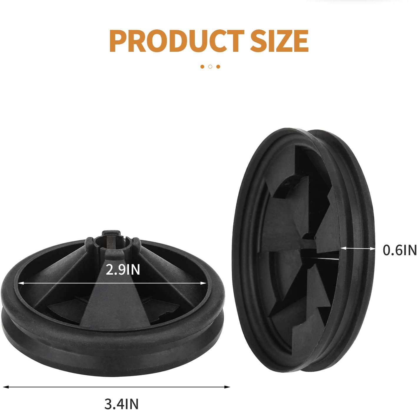 Garbage Disposal Splash Guard, 2 Pack Upgraded EPDM Rubber Drain Insert for InSinkErator Evolution Series 3 3/8" QCB-AM Sink Baffle Drain Cover Removable Quiet Collar EPDM Strainer Insert Parts