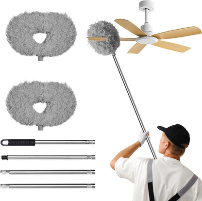 Storystore Ceiling Fan Cleaner Duster, Adjustable Microfiber Duster | 4.2FT Fan Cleaner with 13-50" Pole for Cleaning Fan Blades, Cobwebs, Walls, Doors and Windows, Brush for Dust Removal