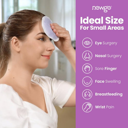 NEWGO Small Ice Packs for Injuries Reusable with Cloth Backing, 6 Packs | FSA Eligible, Round Hot and Cold Gel Pack, Flexible Cold Pack for Face, Toothache, Eyes Pain Relief