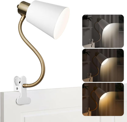 LALISU Desk lamp Eye-Caring Table Lamps, 360°Rotation Gooseneck Clip Lamp