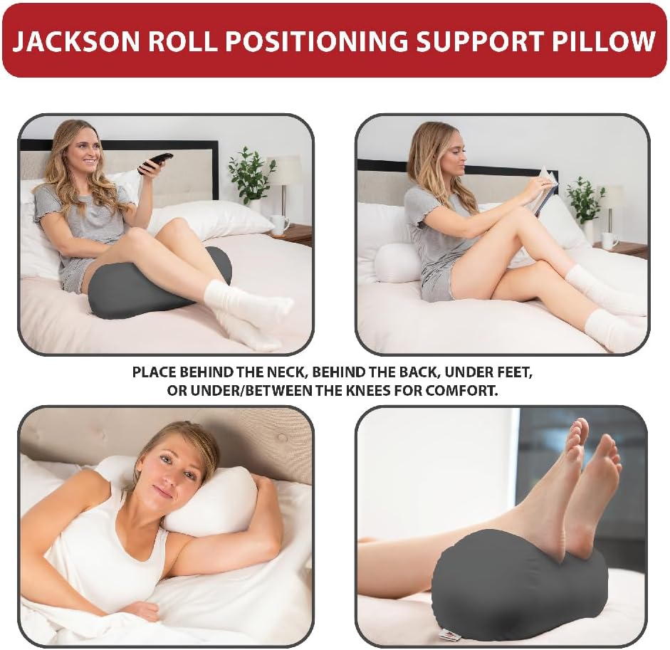 Core Jackson Roll Bolster Pillow for Neck, Back, Knee & Leg Support, WH