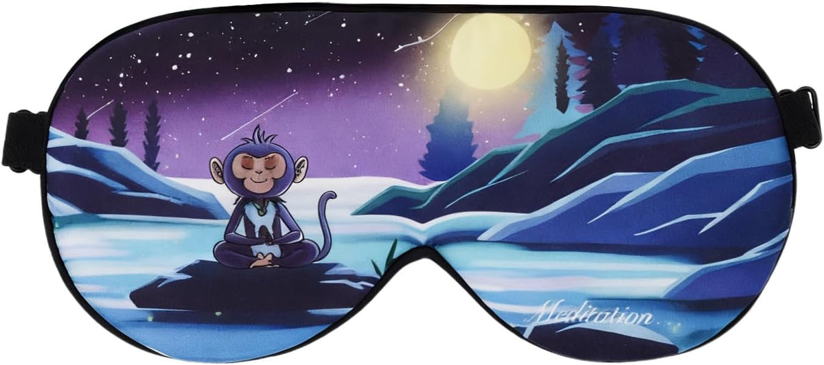 ALASKA BEAR Wraparound Style Organic Cotton Eye Mask with Padded Nose, Big Wide Headband and Large Coverage Ear Muff Sleeping Mask with Bottom Flap for Full Blackout, Dark Grey