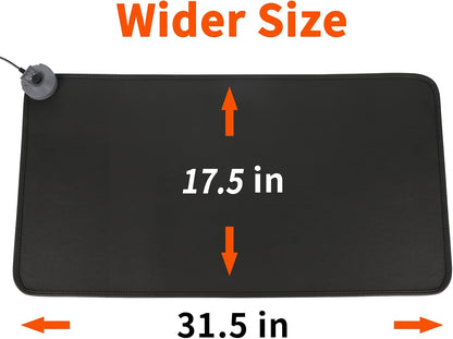 Mymyth Heated Desk Pad, Warm Mouse Pad, Foot Warmer - 8 Speeds Heated Control with Digital Display - 31.5‘’×17.5” Extended Edition Gaming Mouse Mat - Auto Shutoff