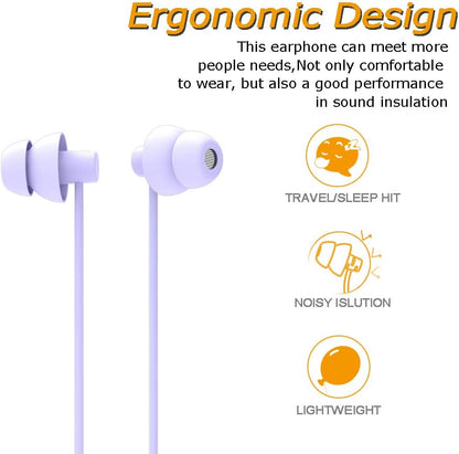 MAXROCK Sleep Earbuds,Ultra Soft Lightweight Sleep Earphones Headphones with Volume Control and Mic for Insomnia, Side Sleeper, Snoring, Air Travel, Meditation & Relaxation (Acid Blue)