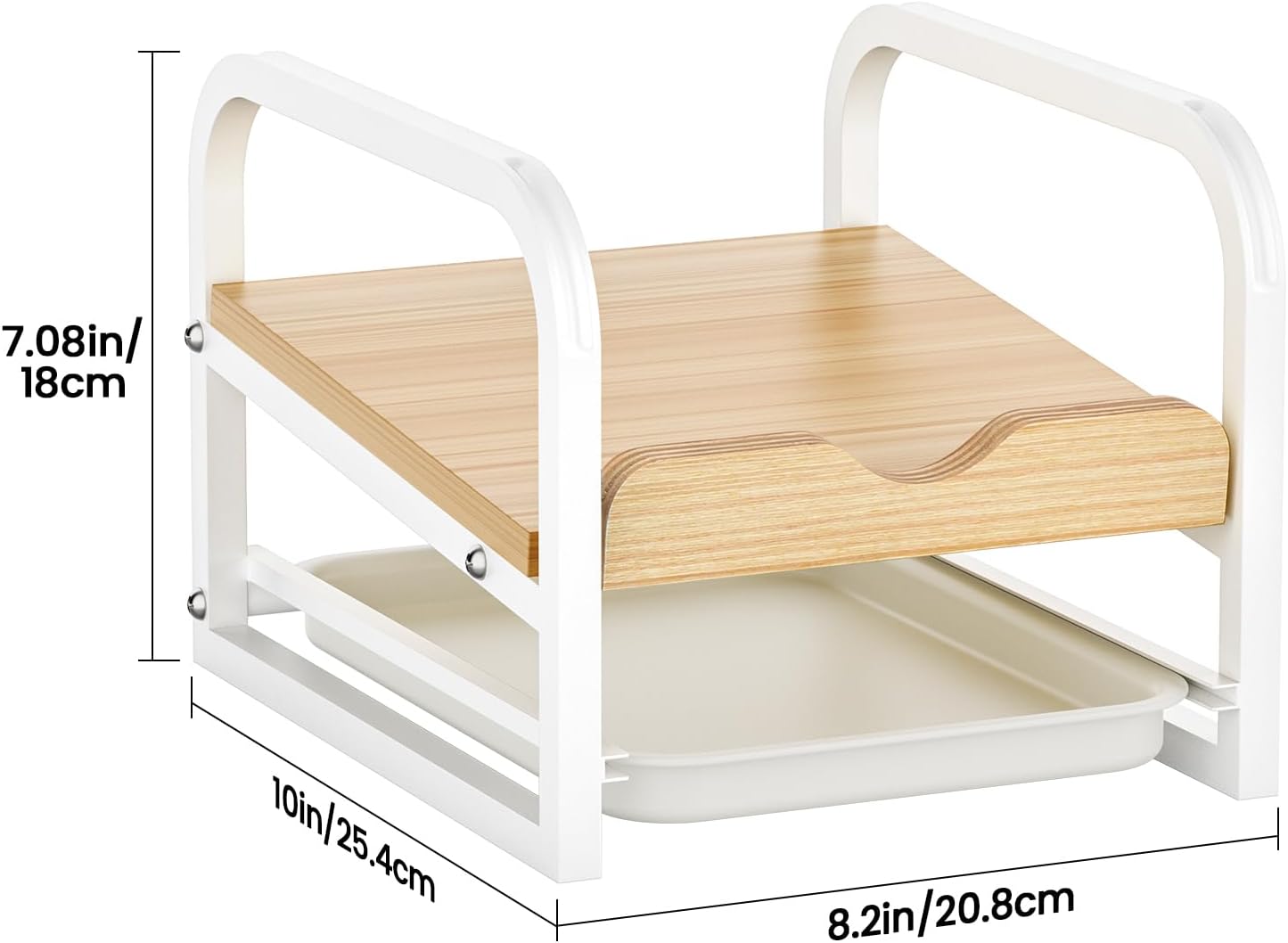 Laundry Detergent Holder Stand, Liquid Detergent Dispenser Shelf Organizer with Cleanable Drip Tray, Liquid Holder Stand Catcher for Laundry Room Organization and Storage (Flat-BlackWhite)