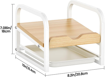 Laundry Detergent Holder Stand, Liquid Detergent Dispenser Shelf Organizer with Cleanable Drip Tray, Liquid Holder Stand Catcher for Laundry Room Organization and Storage (Flat-BlackWhite)