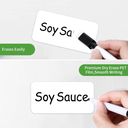 Reusable Dry Erase Labels for Organizing, Storage Bin, Craft, Jars, Pantry Labels, Sticky Notes for Office School Home Gift Chioce, Removable (2x4 inches, 24PCS) (White)