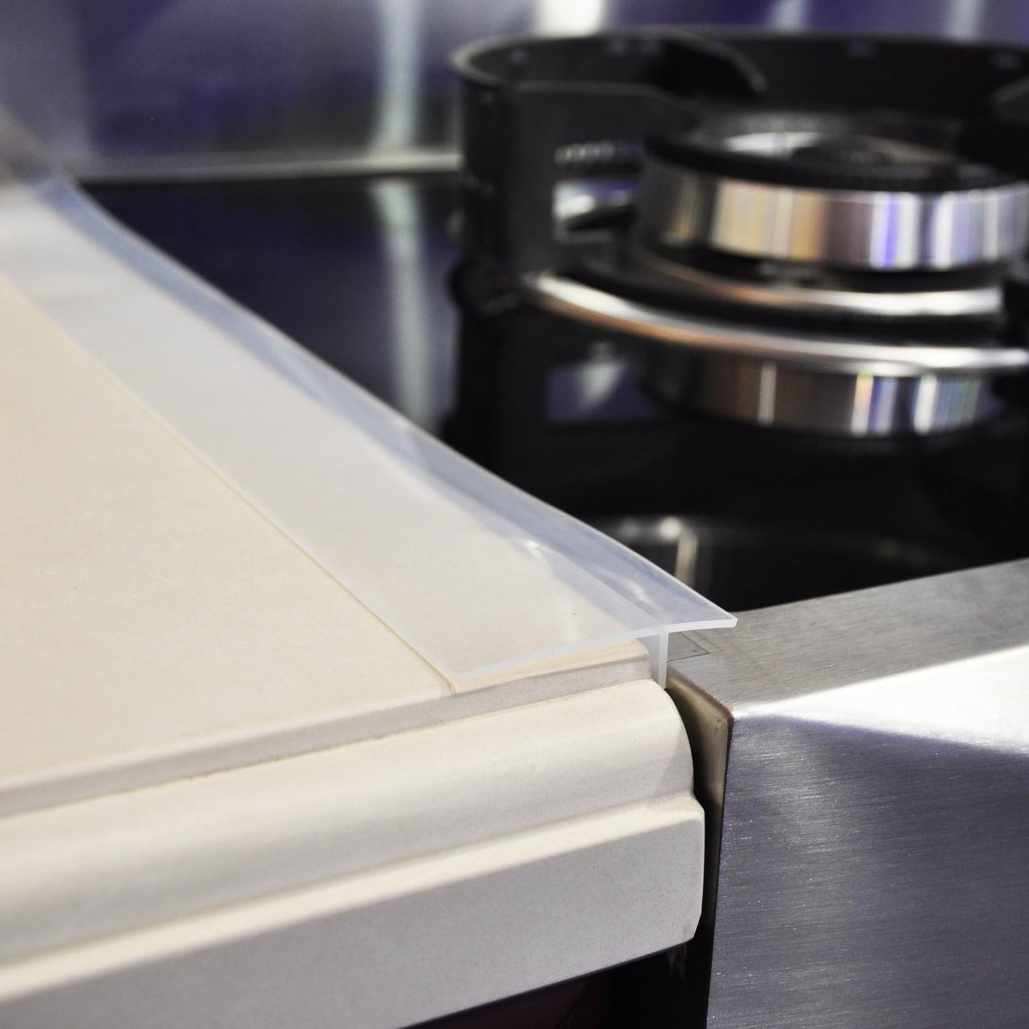 Stove Counter Gap Cover - 25 Inch Silicone Stove Gap Filler 2 Pack White | Kitchen silicone oven gap filler, countertop strips gap guard, easy to clean; white counter gap cover,crack guard for counter