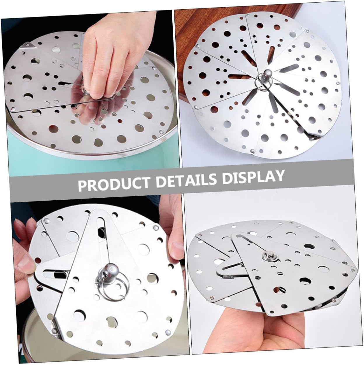 Gatuida Adjustable Spill Cover for Pots Spill Stopper Lid Stainless Steel Splatter Guard Hydro Lid for Drink Cover