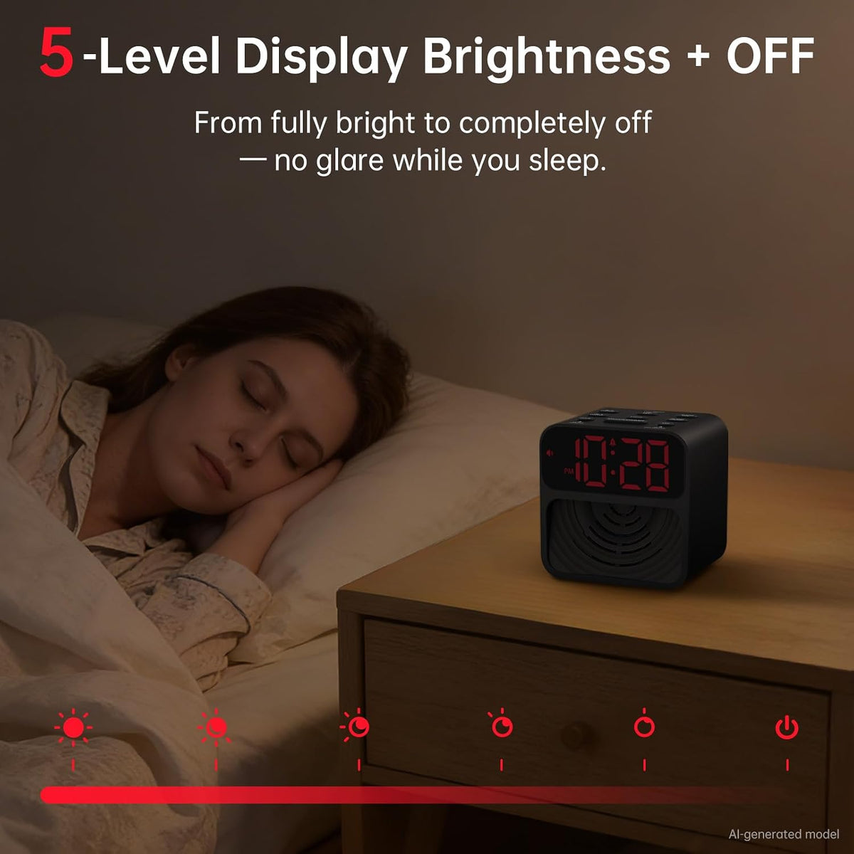 AuroraCalm Extra Loud Alarm Clock for Heavy Sleepers with 115dB Alarm