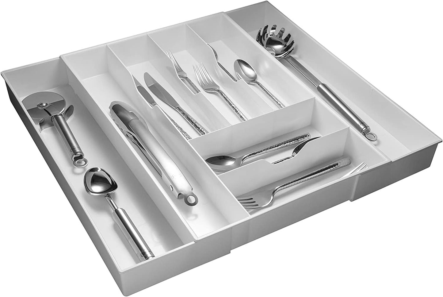 Dial Industries Expandable Kitchen Drawer Spice Jar Organizer Tray | Adjusts to fit narrow or wide cabinets, Keeps seasoning jars upright and visible, Great for pantry or cupboard storage