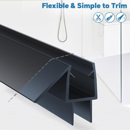 Shower Door Bottom Seal Strip, 2PCS Seal Strip, Ultra Clear PVC, 36" Length, Fits 6mm Thick Glass, Prevents Leaks, Easy Installation, No Adhesive Required (Ultra Clear, 36in for 1/4"(6mm) Door)