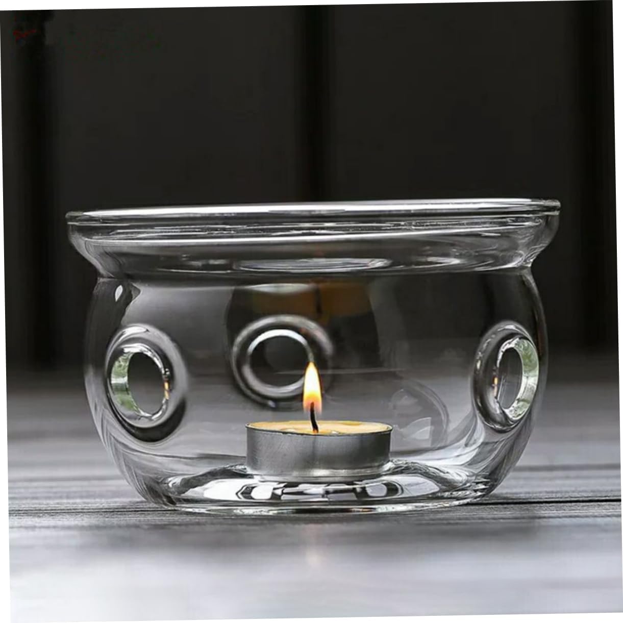 Glass Teapot Warmer with Heating Base Practical Desktop Tea Warmer for Home Use Convenient for Warming Tea and Food Compact Design for