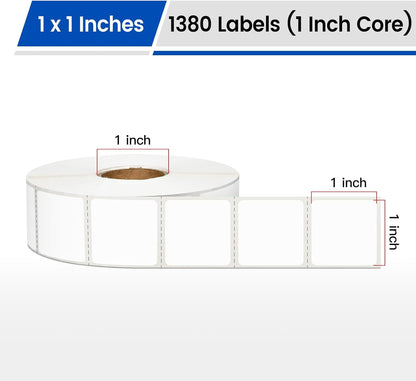 L LIKED 2" x 1" Thermal Labels, Blank Removable Labels with No Residue, Water and Oil Resistant, Use for Both Home and Office (1 Roll, 1300 Labels)