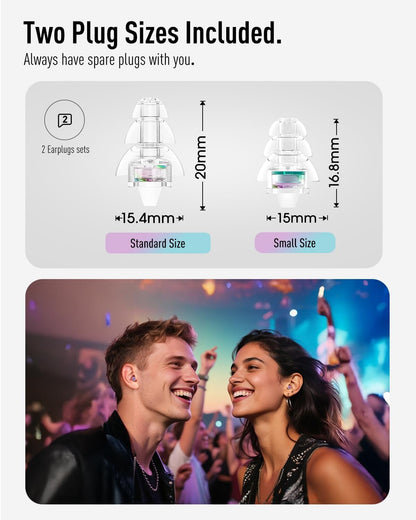 Hearprotek Concert Ear Plugs, 2Pairs Reusable high Fidelity Musician Ear Plugs for Concerts Loud Music-Noise Reduction Ear Protection earplugs for Rave,Festival,Music,Tinnitus Relief
