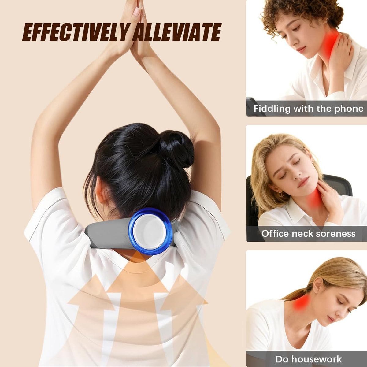 U-Shaped Hot Water Bottle with Fleece Cover 850ML Hot & Cold Water Bag Therapy Heating Pad for Pain Relief Neck Shoulder Hand Warmer Relaxing Protection Blue
