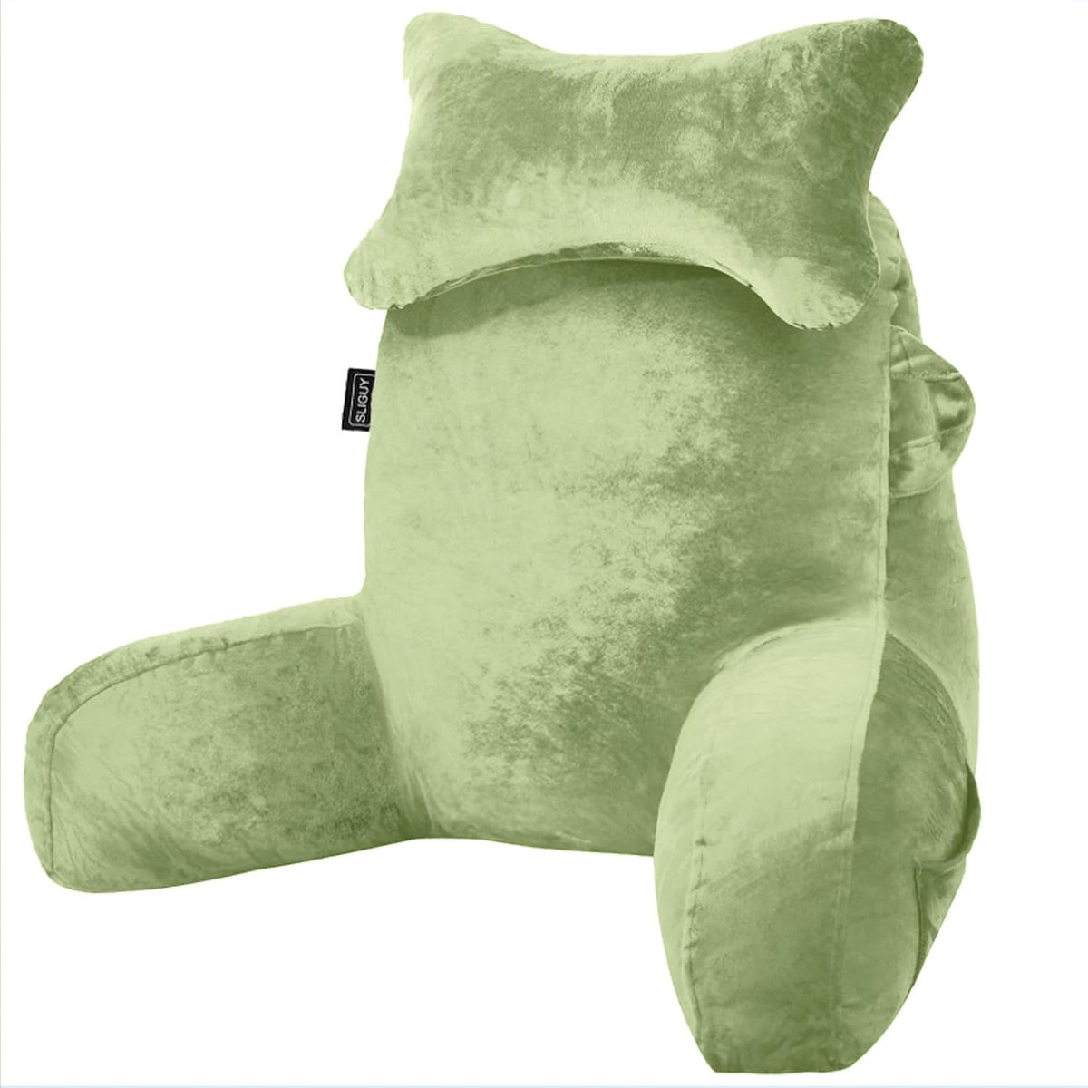 SLIGUY Reading Pillow for Sitting in Bed Couch Adult, Back Pillow with arm Support and Pockets, Adult Back Pillow Bed Chair for Bed Rest, Reading, Watching TV, Gaming for Boys and Girls Dark Grey