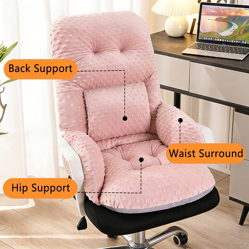 Office Chair Cushions with Armrest，Non-Slip Rocking Chair Pad with High Back Support for Dining Dorm Floor Car Office Patio
