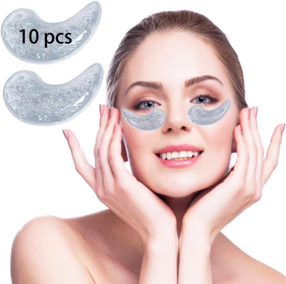 Reusable Gel Eye Ice Pack, Cooling Eye Pad, Hot ＆ Cold Treatment for Eye Strain, Eye Swelling, Eye Redness, Puffy Eyes, Dark Circles, Smooth Fine Lines, and Eye Recover Surgery. (Purple ＆)