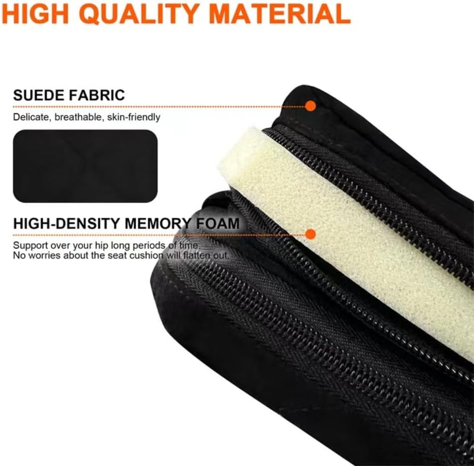 Heated Seat Cushion Foldable Memory Foam Heated Seat Pad with 3 Level Heating for Camping Fishing Office Chair Stadium Seats (Power Supply Not Included) (Artificial Suede)(L-Shape)