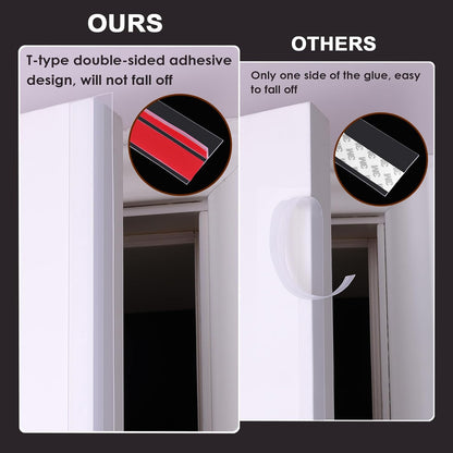 Benory T-Shaped Silicone Door Weather Stripping, Clear, 1.38" W x 20 ft | T-shaped design helps the seal stay in place on door frames while reducing drafts, energy loss, and outside noise