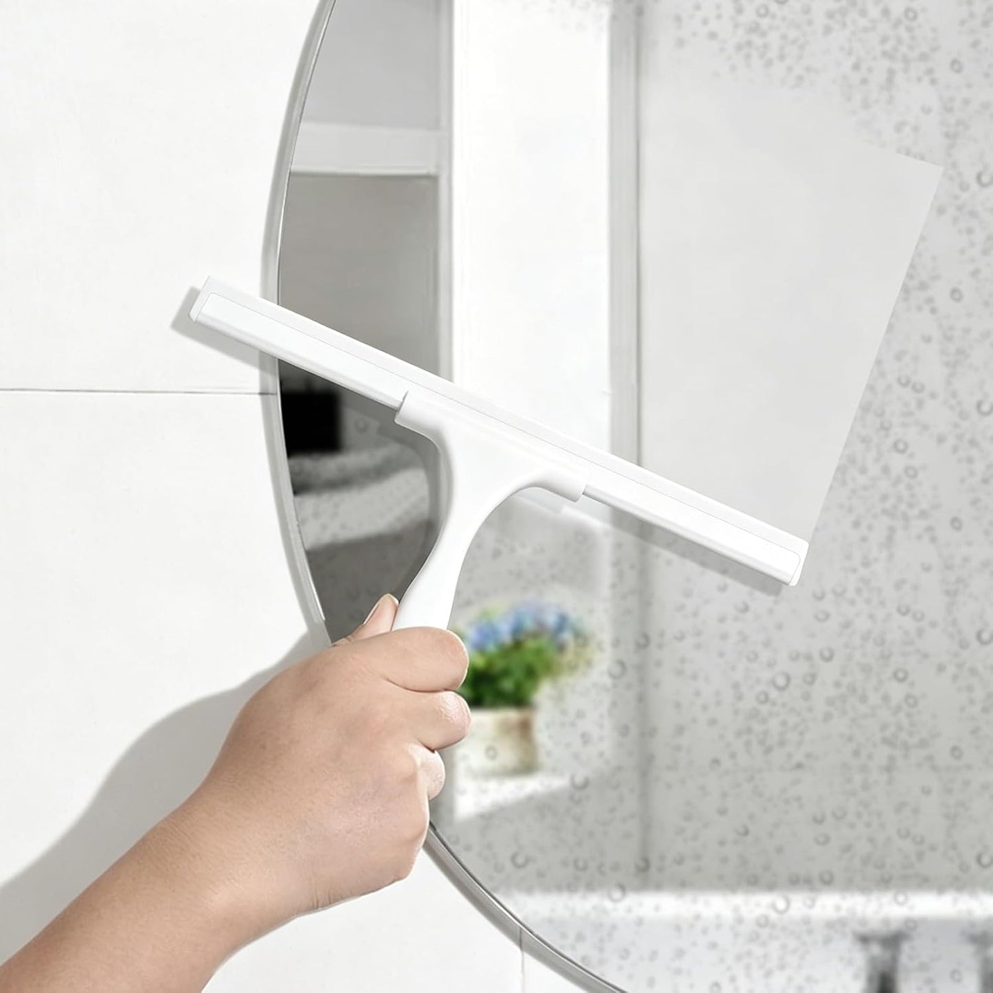 SetSail Squeegee for Shower Glass Door, 10 Inches, Black | Stainless Steel Shower Squeegee for Glass Doors, All-Purpose Window Squeegee for Shower Mirror Bathroom Car Window Cleaning