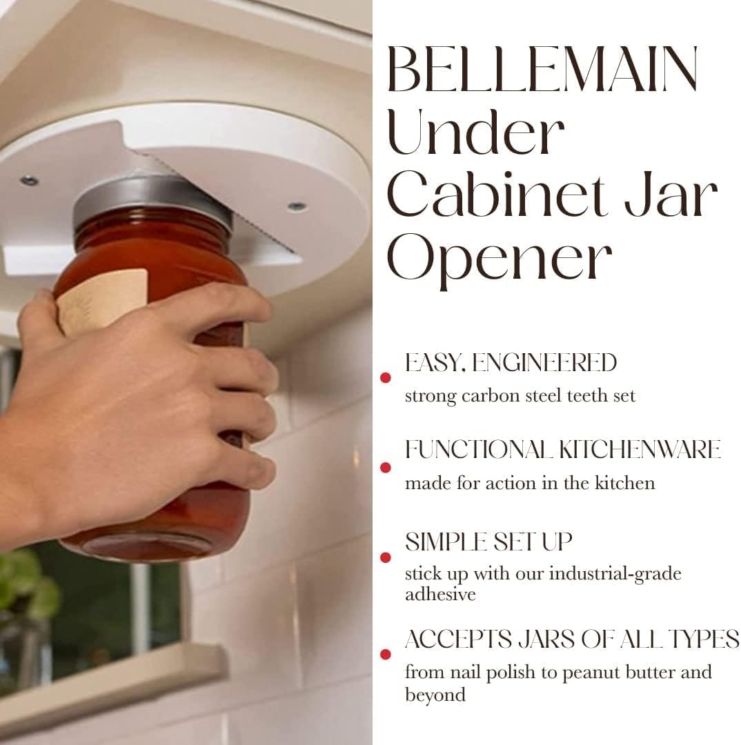 Bellemain 2-Pack Jar Opener for Under Cabinet, Easy Grip Design