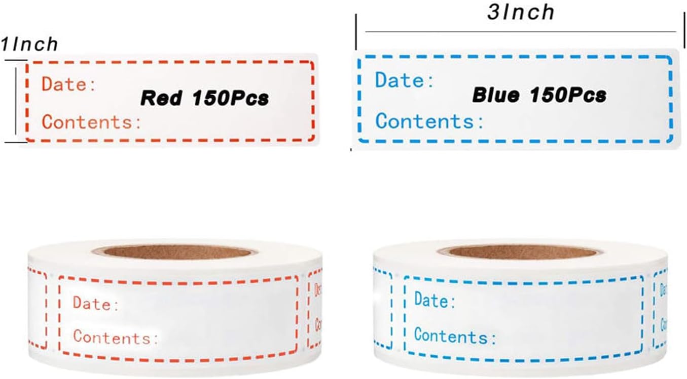 1000pcs Removable Freezer Labels, 1 x 3 Inch Food Labels for Food Containers Food Date Stickers Refrigerator Food Storage Labels Easy Clean No Residue Super Sticky, for Kitchen,Grocery Stores.