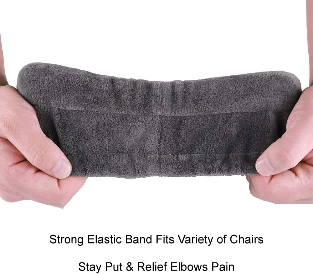 Aloudy Ergonomic Memory Foam Office Chair Armrest Pads, Comfy Gaming Chair Arm Rest Covers for Elbows and Forearms Pressure Relief(Set of 2), Stretch Fit, Black