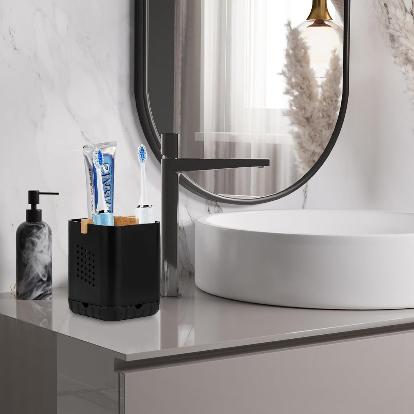 Boperzi Toothbrush Holders, Kids Toothbrush Holder with Drainage, Detachable Anti-Slip Electric Toothbrush Holder, Toothpaste Organizer Storage Caddy for Bathroom Countertop, Shower, Kitchen, Vanity