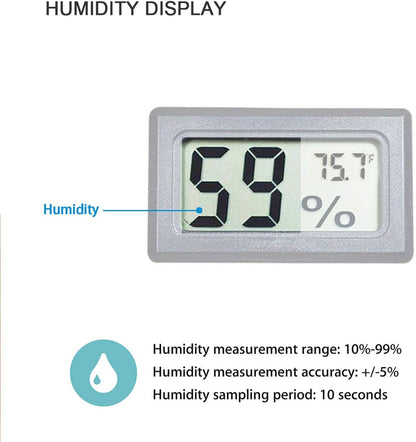 4-Pack Mini Indoor Temperature Humidity Meters Digital Gauge | Thermometer Hygrometer Fahrenheit (℉) Display for Reptile Tank,Jars,Guitar Case,Greenhouse, Garden, Cellar, Fridge, Closet