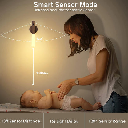 Montford Wall Sconces Set of Two Battery Operated, Motion Sensor Night Light Magnetic Wall Light Rechargeable, Peel and Stick Lights for Hallway