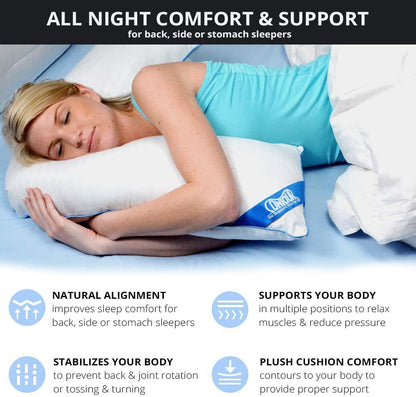 Contour L Shaped Bed & Body Support Pillow for Side Sleepers | Multi-Functional Relief Pillow for Shoulder, Hips or Knees