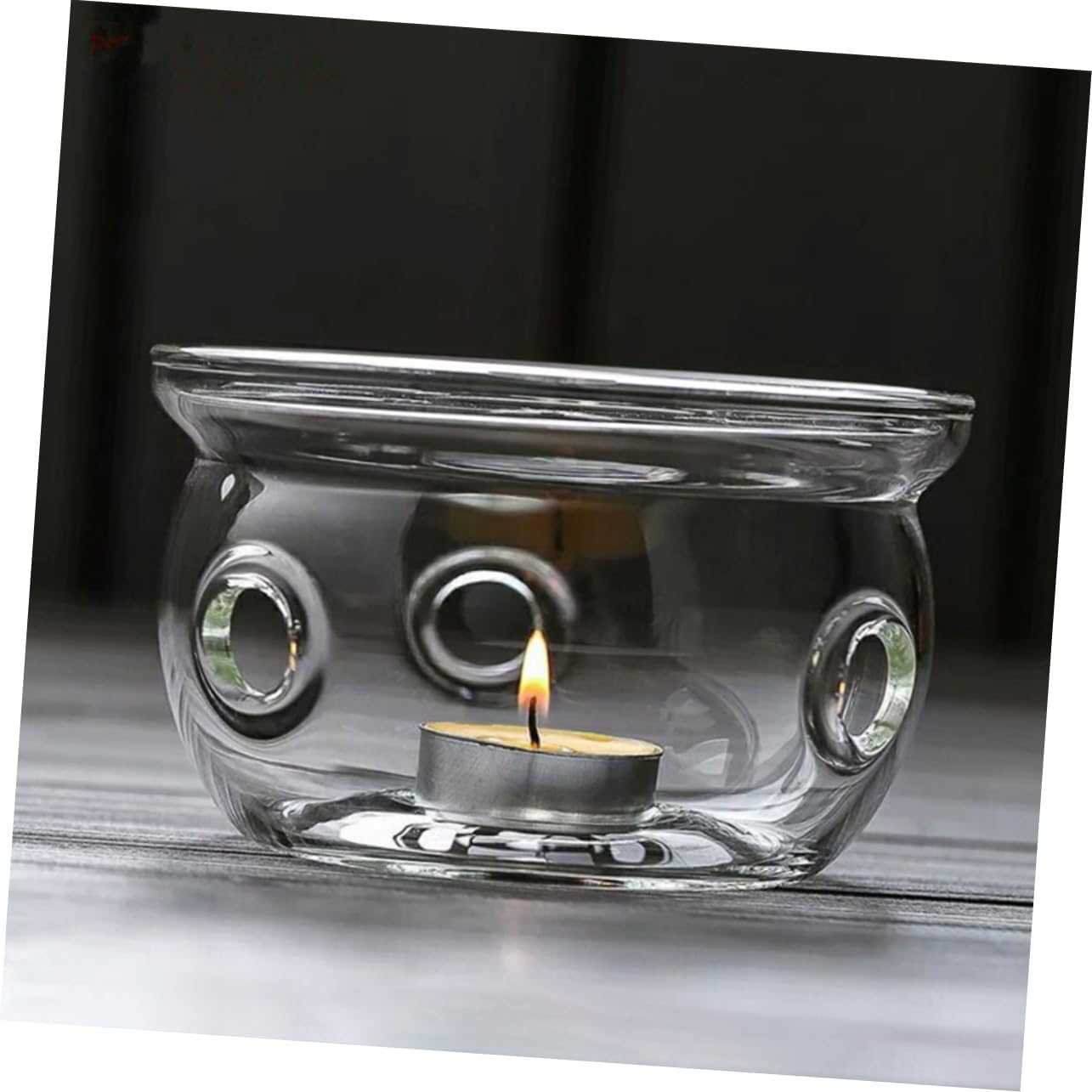 ABOOFAN High Borosilicate Glass Teapot Warmer with Candle Holder Elegant Heating Base for Tea House Restaurants and Home Use Tea Accessory