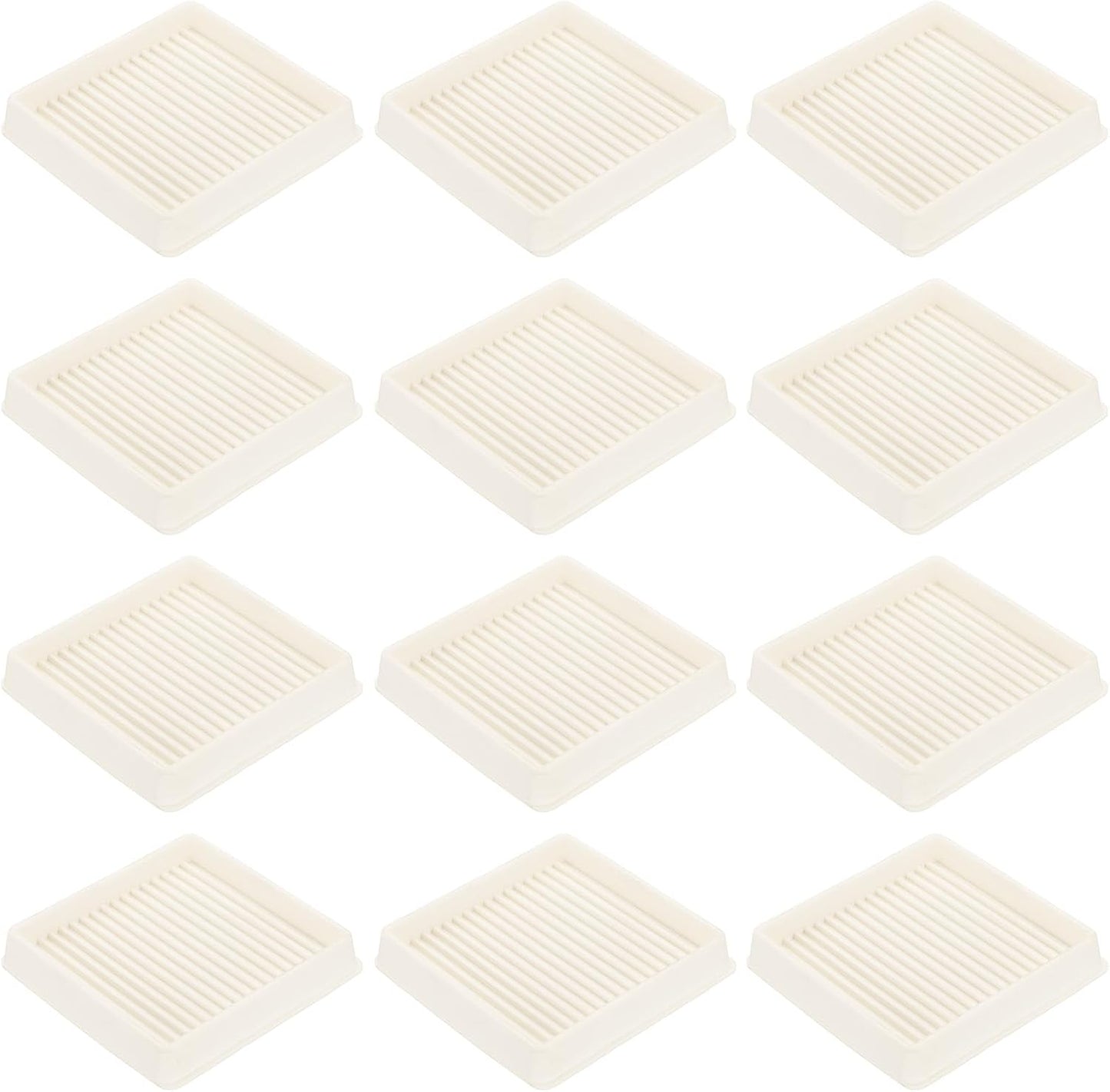 PATIKIL 1.5x1.5 Furniture Coasters, 12 Pcs Caster Cups Furniture Cups Rubber Non-Slip Square Feet Anti-Slip Stopper Pad Protector Sliding for Hardwood Floors Carpet Chair Table, Coffee