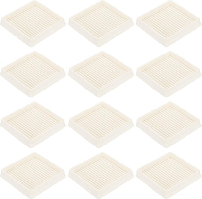 PATIKIL 1.5x1.5 Furniture Coasters, 12 Pcs Caster Cups Furniture Cups Rubber Non-Slip Square Feet Anti-Slip Stopper Pad Protector Sliding for Hardwood Floors Carpet Chair Table, Coffee