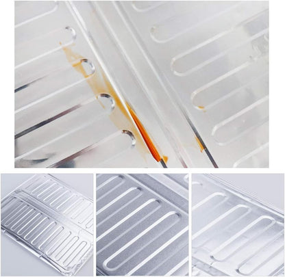 TOPINCN 3 Sided Splatter Guard Foldable Grease Splatter Screen for Frying Pan, Kitchen Splatter Shieldes Aluminum Foil Splashs Guard Oil Proof Plate Board for Kitchen Restaurant (silver)
