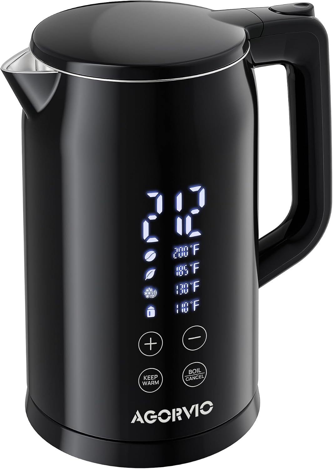 Electric Kettle, 1.7L 1500W, 5 Temp Presets, Dual Mode 8H Keep Warm, Double Wall Cool Touch, 100% Food Grade Stainless Steel Interior, Mute & Smart Memory for Tea, Coffee & Baby Formula