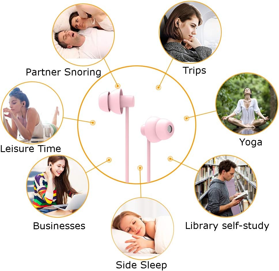 MAXROCK Sleep Earbuds,Ultra Soft Lightweight Sleep Earphones Headphones with Volume Control and Mic for Insomnia, Side Sleeper, Snoring, Air Travel, Meditation & Relaxation (Acid Blue)