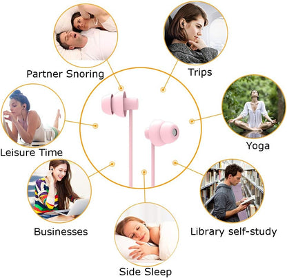 MAXROCK Sleep Earbuds,Ultra Soft Lightweight Sleep Earphones Headphones with Volume Control and Mic for Insomnia, Side Sleeper, Snoring, Air Travel, Meditation & Relaxation (Acid Blue)