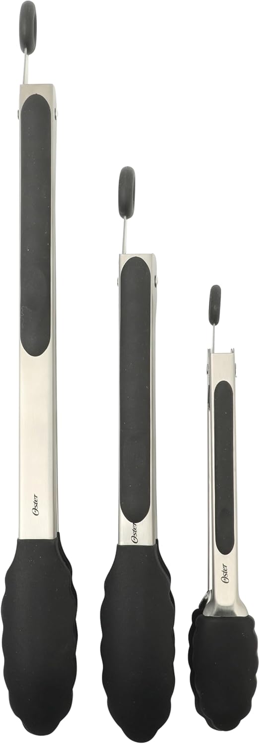 Oster Chadswyck 8” Can Opener, Stainless Steel Manual Can Opener with Soft Grip Handles, Smooth Edge Cutting, Dishwasher Safe