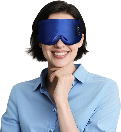 Heated Eye Mask for Dry Eye Relief, Cordless Warm Compress Sleep Mask with 4 Heat Settings & Timer, Rechargeable Silk Eye Warmer for Migraine, Travel, Women Men Black