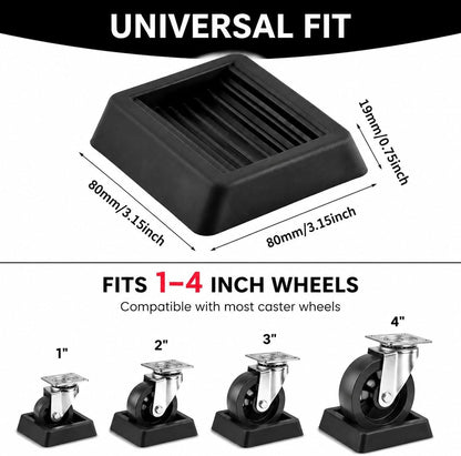 Non Slip Furniture Pads Wheel Stoppers for Office Chairs Beds Couches Prevent Sliding on Carpet Hard Floors Fits 1-4 Inch Wheels Silicone Caster Cups Durable Grips (10 PCS)