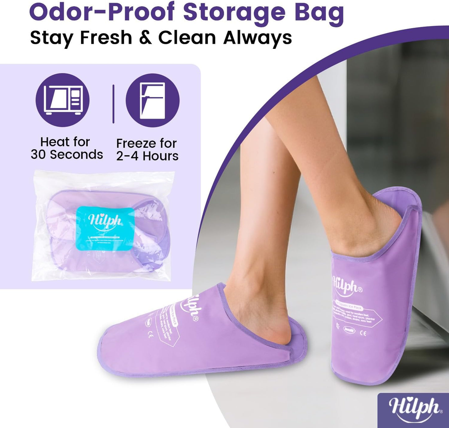 Hilph Foot Ice Pack Slippers, 1 Pair Ice Pack for Feet & Toes Pain Relief | Reusable Hot Cold Therapy for Plantar Fasciitis, Gout, Bunions, Neuropathy Relief, Surgery Recovery, HSA Eligible FSA, Blue