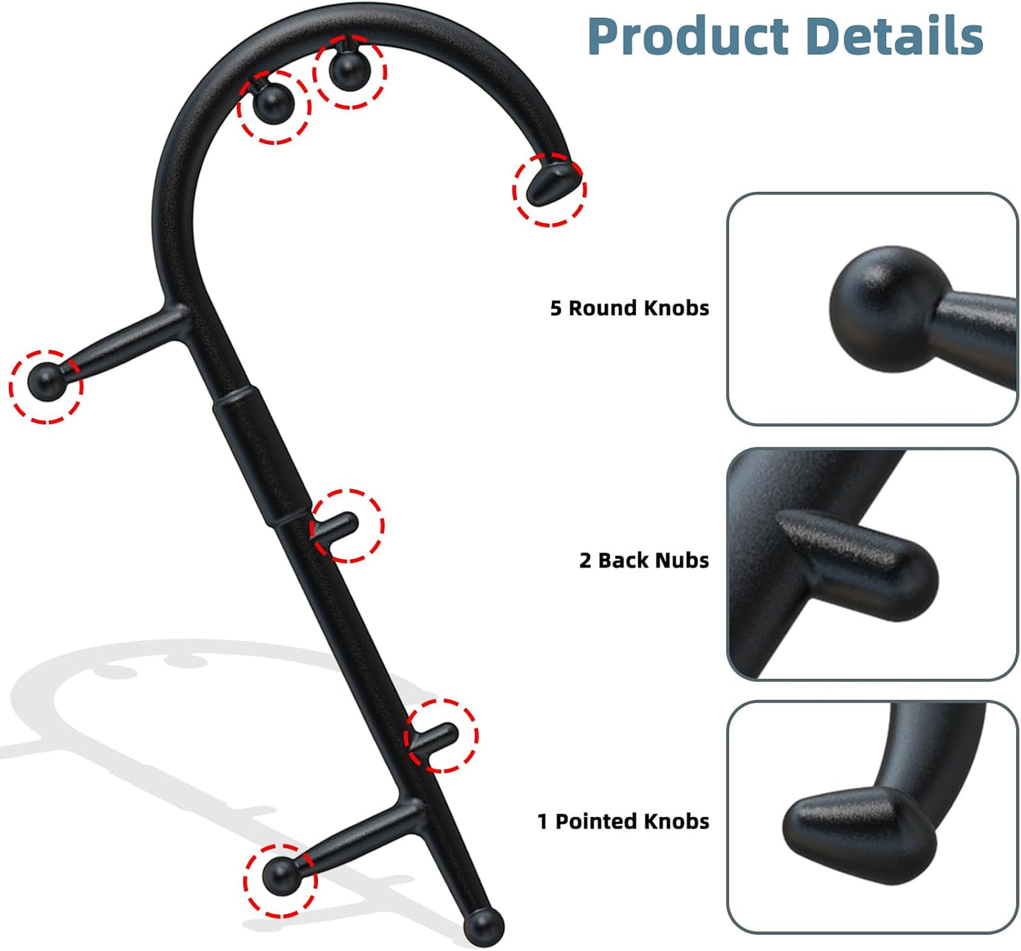 KEINE MARKE Trigger Point Massage Tool Body Deep Tissue Handheld Back, Neck, Shoulder, Leg and Feet Massager Rod, Muscle Release Tool Self Massage Hook Cane for Women & Men